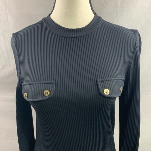 Zara Black Rib Knit Top - Picture 2 of 5